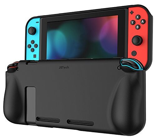 JETech Protective Case for Nintendo Switch 2017, Grip Cover with Shock-Absorption and Anti-Scratch Design (Black)