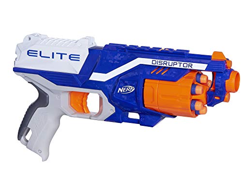 NERF Disruptor Elite Blaster -6-Dart Rotating Drum, Slam Fire, Includes 6 Official Elite Darts -for Kids, Teens, Adults (Amazon Exclusive)