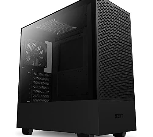 NZXT H510 Flow - CA-H52FB-01 - Compact ATX Mid-Tower PC Gaming Case - Perforated Front Panel - Tempered Glass Side Panel - Cable Management System - Water-Cooling Ready - Black