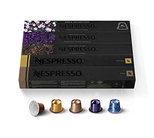 50 NESPRESSO COFFEE CAPSULES (10 x VOLLUTO, 10 x ROMA, 10 x COSI, 10 x VIVALTO LUNGO, 10 x ARPEGGIO)