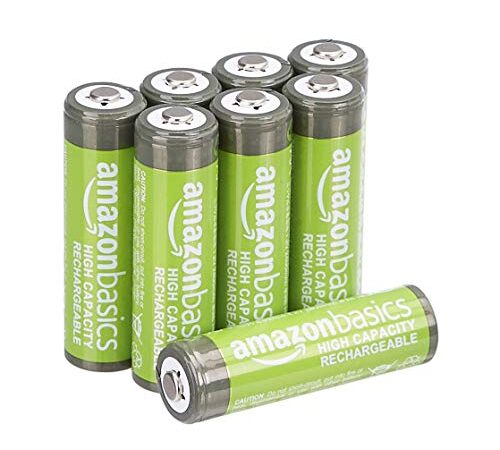 AmazonBasics AA High-Capacity Rechargeable Batteries (8-Pack) Pre-charged - Packaging May Vary