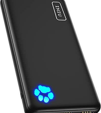 INIU Portable Charger, USB C Slimmest Triple 3A High-Speed 10000mAh Phone Power Bank, Flashlight External Battery Pack Compatible with iPhone 13 12 11 X Samsung S20 Google LG iPad, etc [2022 Version]