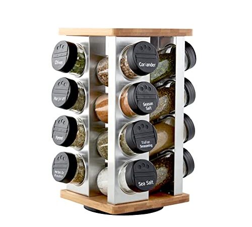 Kamenstein Warner 16-Jar Revolving Spice Rack with Free Spice Refills for 5 Years