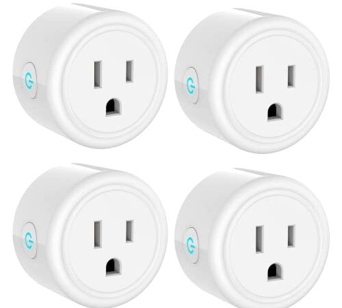 Mini Smart Plug, Smart Home 2.4G Wi-Fi Plug Work with Alexa and Google Home, App Remote & Voice Control Smart Outlet Plug with Timer Surge Protector,4 Pack