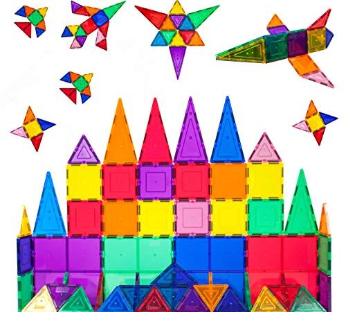 PicassoTiles® 60 piece set Magnet Building Tiles Clear 3D color Magnetic Building Blocks - Creativity beyond Imagination! - Educational, Inspirational, Conventional, and Recreational!"