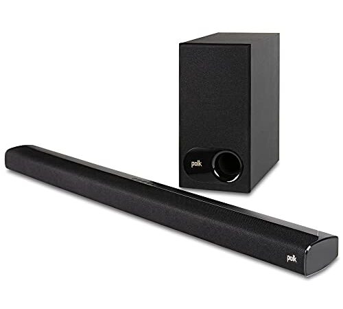 Polk Audio Signa S2 Ultra-Slim TV Sound Bar | Works with 4K & HD TVs | Wireless Subwoofer | Includes HDMI & Optical Cables | Bluetooth Enabled, Black