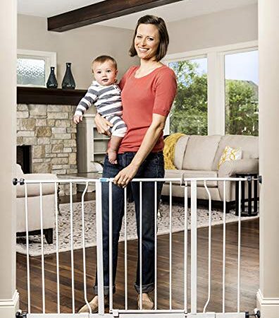 Regalo Easy Open Extra Wide 47 Inch Baby Gate, Includes 4-Inch and 12-Inch Extension Kit, 4 Pack Pressure Mount Kit and Wall Mount Kit