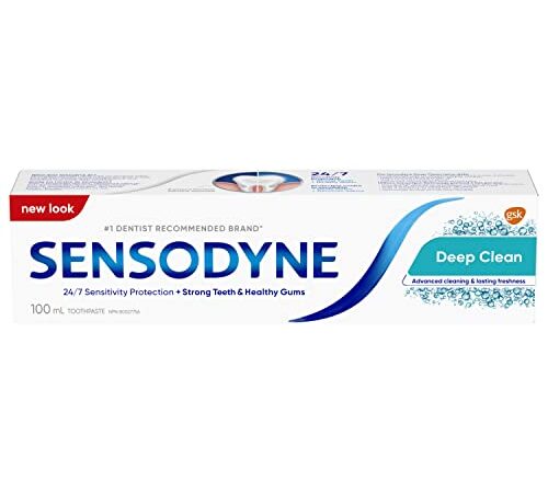 Sensodyne deep clean daily toothpaste for sensitive teeth, mint, 100ml (Packaging May Vary)