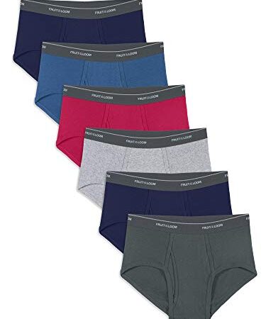 Fruit of the Loom mens Cotton (Regular & Big Men) Briefs, Regular - 6 Pack Assorted, Medium US