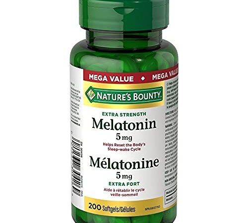 Nature's Bounty Melatonin 5 Mg Helps Reset Body's Sleep-wake Cycle Value Sized 200 Softgels