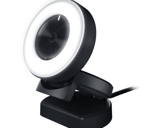 Razer Kiyo Streaming Webcam: Full HD 1080p 30 FPS / 720p 60 FPS - Ring Light w/Adjustable Brightness - Built-in Microphone - Autofocus - Works with Zoom/Teams/Skype for Conferencing and Video Calling