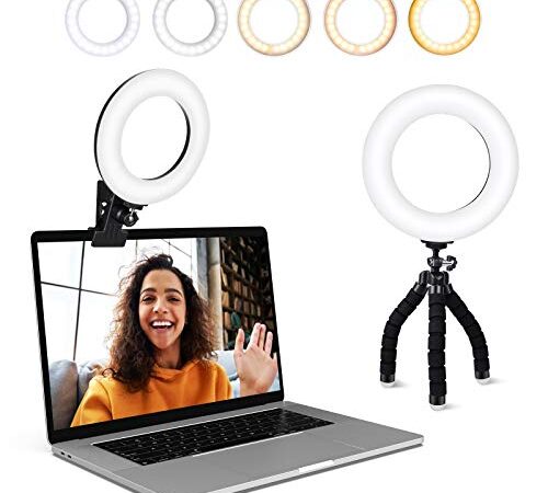 Ring Light, ACMEZING Video Conference Lighting Kit 3200k-6500K Dimmable LED Ring Light Clip on Laptop Computer Monitor for Zoom Meeting/Remote Working/Video Calls/Streaming/YouTube Video/Makeup/TikTok