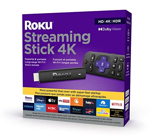 Roku Streaming Stick 4K 2022 | Streaming Device 4K/HDR/ Dolby Vision with Roku Voice Remote and TV Controls