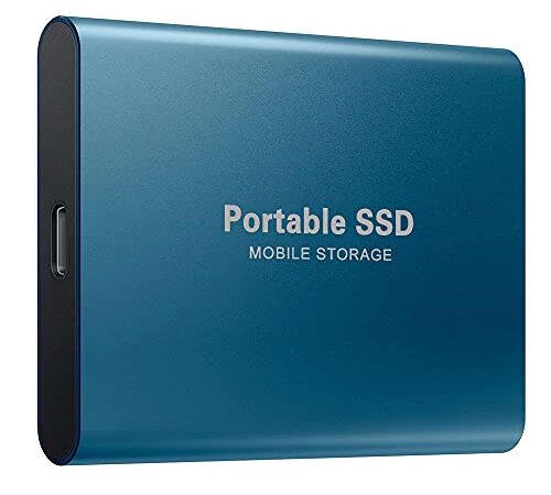 SSD Mobile Solid State Drive Mini Portable 4TB External Drive High Speed USB3.1 Type-C Interface Notebook Personal PC Expansion Upgrade Hard Drive Blue