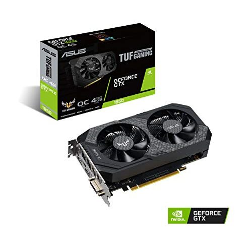 ASUS TUF Gaming NVIDIA GeForce GTX 1650 OC Edition Graphics Card (PCIe 3.0, 4GB GDDR6 Memory, HDMI, DisplayPort, DVI-D, 1x 6-pin Power Connector, IP5X Dust Resistance, Space-Grade Lubricant)