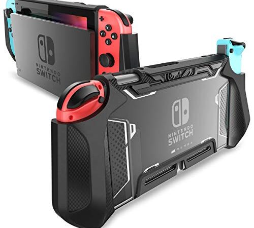 Dockable Case for Nintendo Switch, Mumba [Blade Series] TPU Grip Protective Cover Case Compatible with Nintendo Switch Console and Joy-Con Controller (Black)