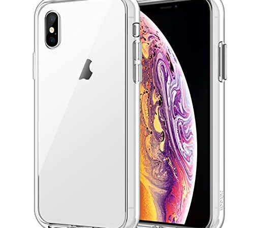 JETech Case for iPhone Xs and iPhone X, Shock-Absorption Bumper Cover, Anti-Scratch Clear Back, HD Clear