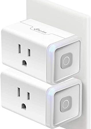 Kasa Smart Plug by TP-Link (HS103P2) - Smart Home WiFi Outlet Works with Alexa, Echo and Google Home, No Hub Required, Remote Control, 2.4GHz WiFi Required, 15 Amp, UL Certified, 2-Pack , white