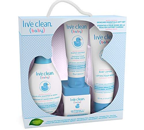 Live Clean Baby Gentle Moisture Baby Essentials Gift Set, 4 Count