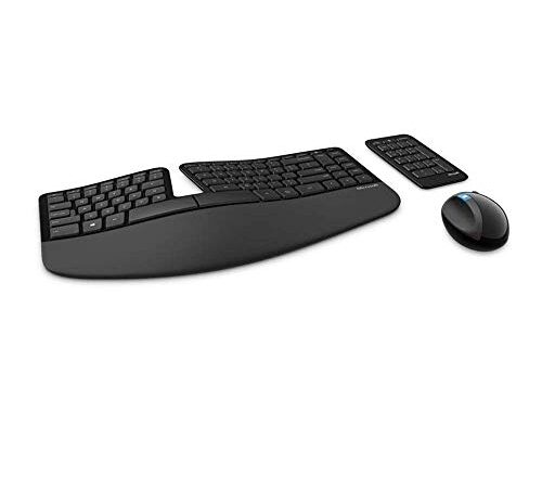 Microsoft Sculpt Ergonomic Wireless Desktop Keyboard and Wireless Mouse L5V-00001 (with Mouse)