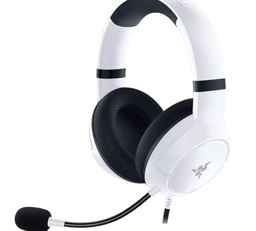 Razer Kaira X Wired Headset for Xbox Series X|S, Xbox One, PC, Mac & Mobile Devices: Triforce 50mm Drivers - HyperClear Cardioid Mic - Flowknit Memory Foam Ear Cushions - On-Headset Controls - White