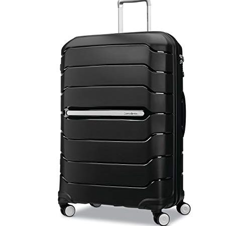 Samsonite Freeform Hardside Expandable with Double Spinner Wheels, Black, Checked-Large 28-Inch, Freeform Hardside Expandable with Double Spinner Wheels