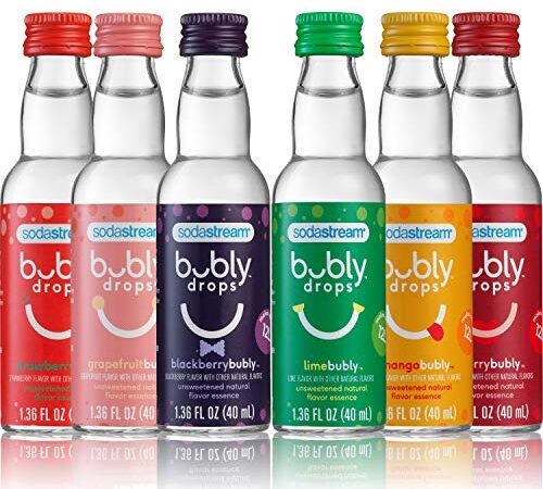 sodastream Bubly Drops 6 Flavor, Original Variety Pack, 1.36 Fl Oz ( Pack of 6)