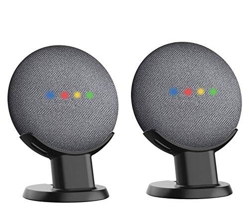 SPORTLINK Google Home Mini/Nest Mini （2nd gen） Pedestal: Improves Sound Reception and Appearance - Portable Desktop Table Stand Mount Holder for Your Smart Home Voice Assistants (Black)