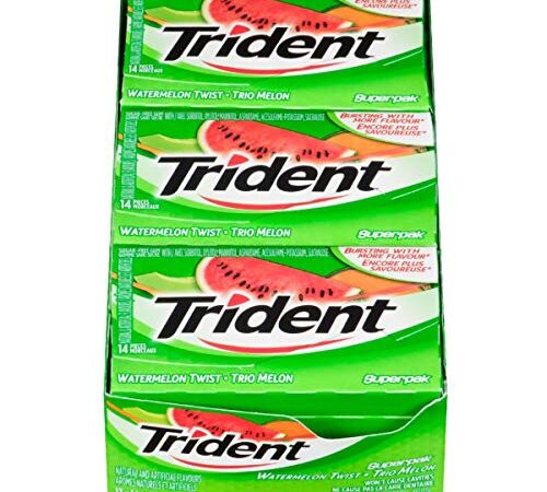 Trident Sugar Free Watermelon Twist Chewing Gum Superpak, 12 Pack (14 Pieces Each)