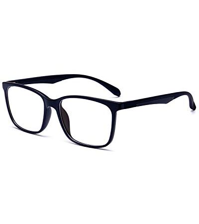ANRRI Blue Light Blocking Glasses for Computer Use, Anti Eyestrain Lens Lightweight Frame Eyeglasses, Black, Men/Women