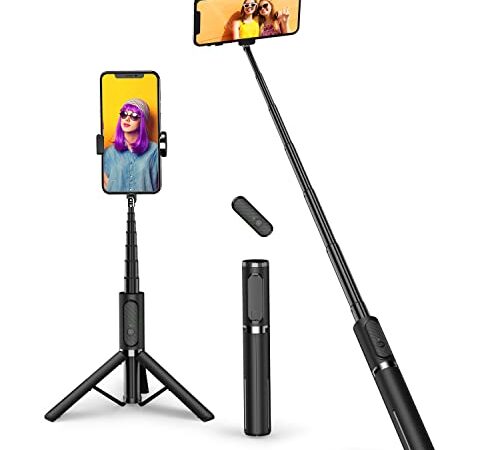 ATUMTEK Selfie Stick Tripod, Extendable 3 in 1 Aluminum Bluetooth Selfie Stick with Wireless Remote and Tripod Stand 270 Rotation for iPhone 13/12/11/11 Pro/XS Max/XS/XR/X/8/7, Samsung and Smartphone