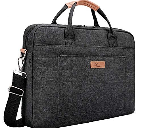 E-Tree Laptop Bag, 17.3 inch Shockproof Padded Laptop Case Briefcase Computer Bag Messenger Bag Work Bag 17 inch for Men Women Black