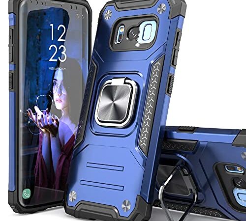 Galaxy S8 Case, IDYStar Hybrid Drop Test Cover with Car Mount Kickstand Slim Fit Protective Phone Case for Samsung Galaxy S8, Blue