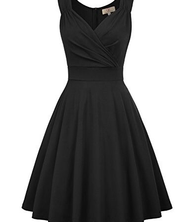 GRACE KARIN Women's 50s V-Neck A Line Cocktail Party Dress Black XL