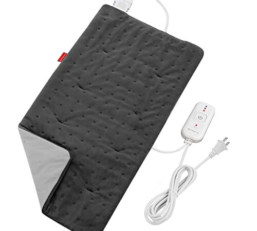 Heating Pad, Comfytemp Electric Heating Pad for Dry & Moist Heat, 12" x 24" Heat Pad with 3 Heat Settings, 2H Auto Shut Off, Stay On, for Neck and Shoulders, Machine Washable