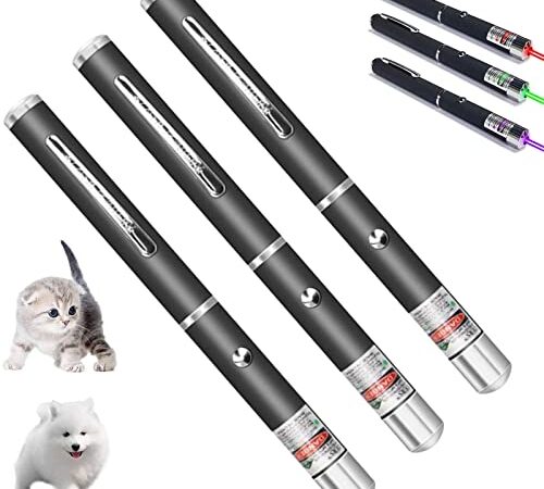 JCKSY 3 Pack Handheld Pet Cat Pointer, Long Range Mice and Kitten Interactive Light, for Hiking Indoor Outdoor Teaching Camping Travel