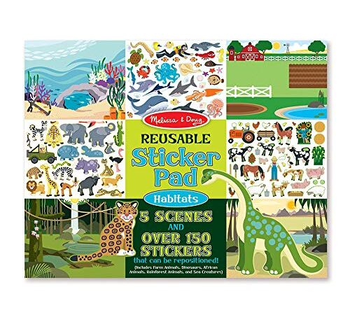 Melissa & Doug Reusable Sticker Pad: Habitats - 150+ Reusable Stickers