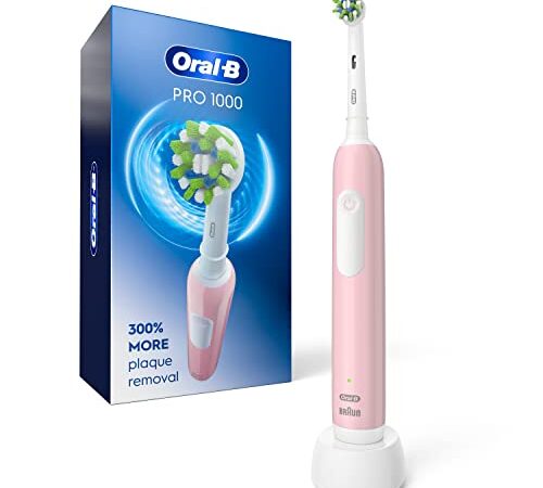 Oral-B Pro 1000 Electric Toothbrush, Pink, Rechargeable Power Toothbrush with 1 Brush Head