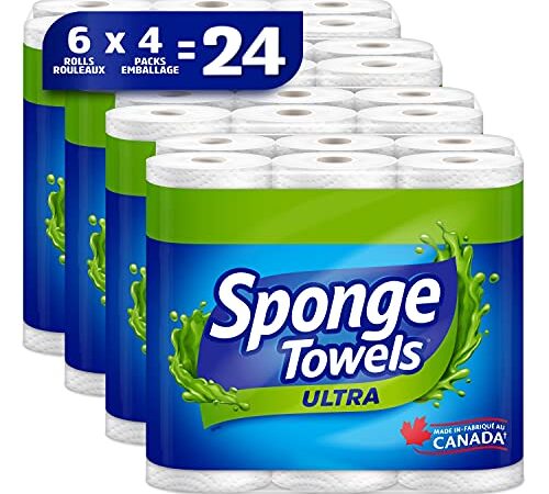 SpongeTowels Ultra ~ 24 Paper Towel Rolls 2 ply 72 Sheet Each - Bulk Value Size 24 Counts (4 Packs of 6)