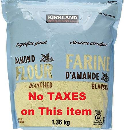 1,36kg./ 3 Pounds. Almond Flour, Blanched, Superfine Grind, California, 100% Pure, Kirkland Signature. (NO Taxes on This Item)