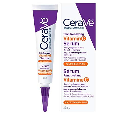 CeraVe 10% Pure VITAMIN C Serum for Face With Hyaluronic Acid | Skin Brightening Face Serum for dark spots with ceramides & Vitamin B5. Fragrance Free, Developed with dermatologists, 30mL