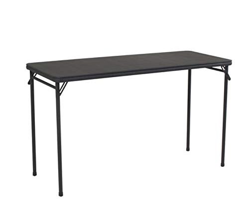 Cosco Products Vinyl Top Folding Table, 20 x 48-Inch, Black