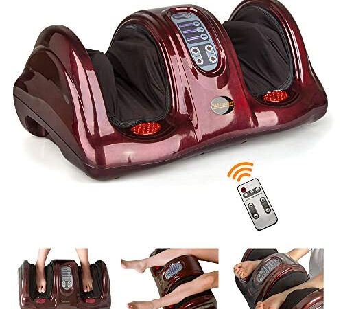 Electric Shiatsu Foot Massager with Remote for Pain Relief, Deep Kneading Rolling Feet and Calf Massager, Leg Circulation Machine for Plantar Fasciitis and Neuropathy, Men Women Gifts