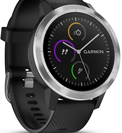 Garmin Vivoactive 3 Smartwatch, Black & Stainless, 010-01769-00