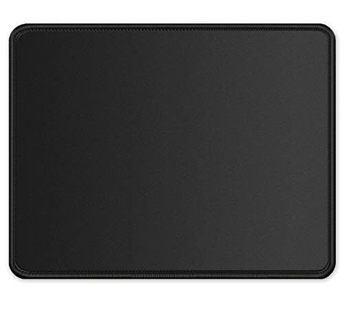 ITNRSIIET Mouse Pad with Stitched Edge, Premium-Textured Square Mouse Mat,Washable Mousepads with Lycra Cloth, Non-Slip Rubber Base Mousepad for Laptop, Computer, PC, 10.2×8.3×0.12 inches Black