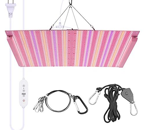 LED Grow Light Full Spectrum 600W Grow Light for Indoor Plants, 2016pcs LED Plant Growing Light with Timer Control, Foldable Growing Lamps for Grow Tent Greenhouse Veg & Bloom