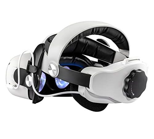 Mviioe Head Strap for Oculus Quest 2 with Battery Pack, 5000mAh Extend 2hrs Playtime, Replacement for Oculus Quest 2 Head Strap Comfort Suitable for Kids & Adults