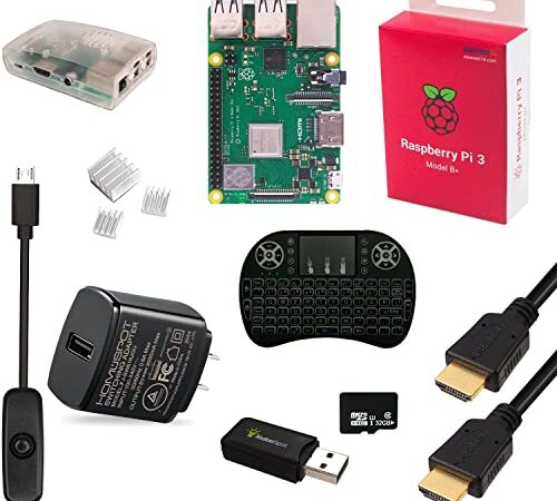 Raspberry Pi 3 Model B+ Plus Starter Kit w/Mini Wireless Keyboard