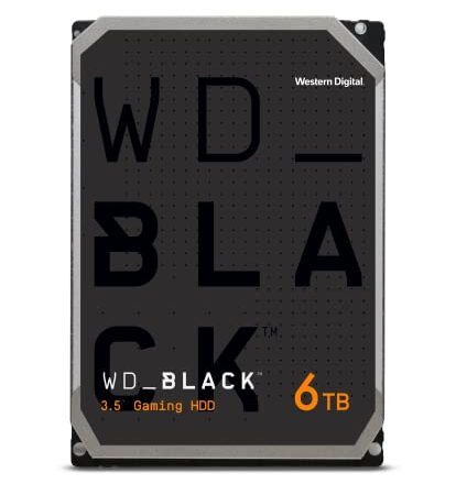 WD_BLACK 6TB Gaming Internal Hard Drive HDD - 7200 RPM, SATA 6 Gb/s, 128 MB Cache, 3.5" - WD6004FZWX