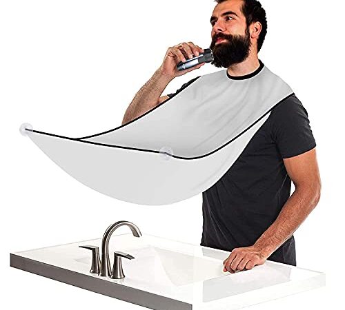 Yomitek Beard Apron Cape for Men Shaving and Trimming with Suction Cups Adjustable Neck Straps Beard Apron for Dad Father Husband Boyfriend Brother Gift